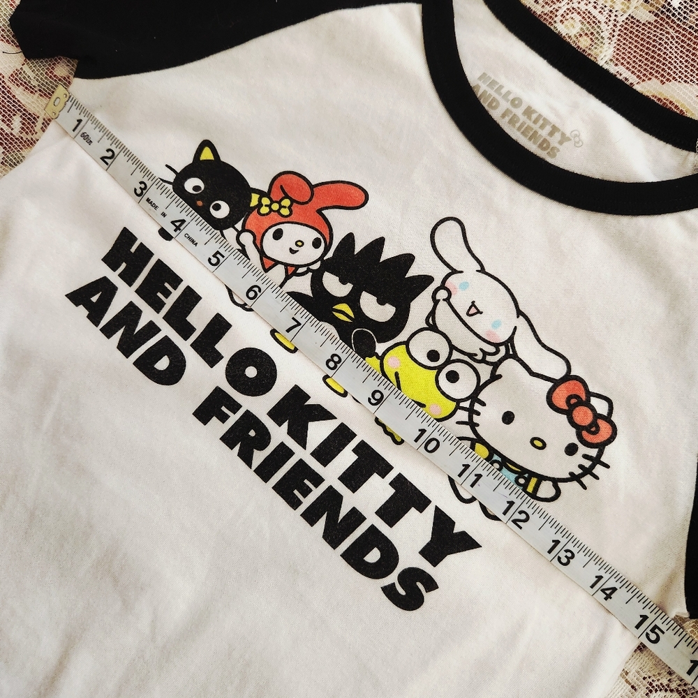 🔥 Hello Kitty Sanrio Black & White Kids Tee Size XL - Picture 4 of 5